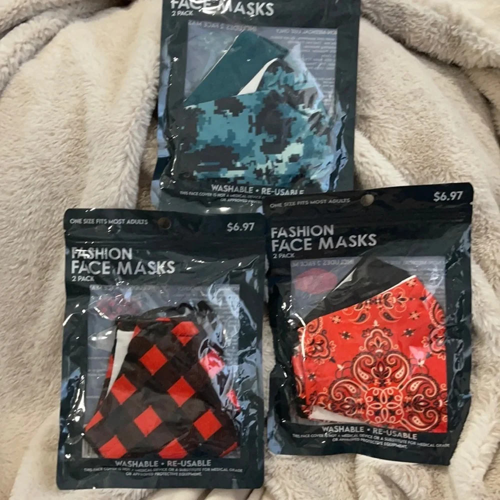 New three packs of face masks